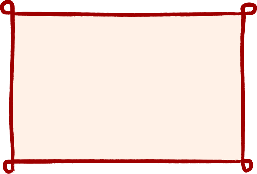 Roter Rahmen mit beiger Füllung