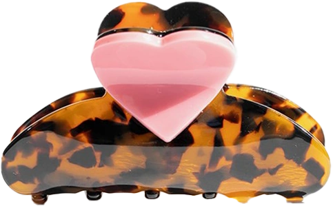 Braune Haarspange mit Herzdetail; Zum Produkt gehen