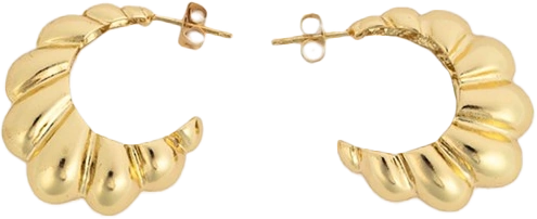 Goldene Ohrringe; Zum Produkt gehen