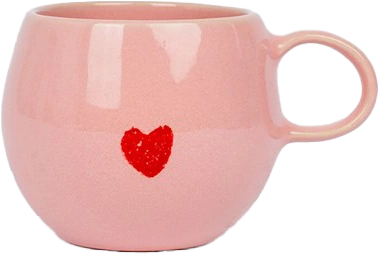 Tasse Rosa mit Herz; Zum Produkt gehen