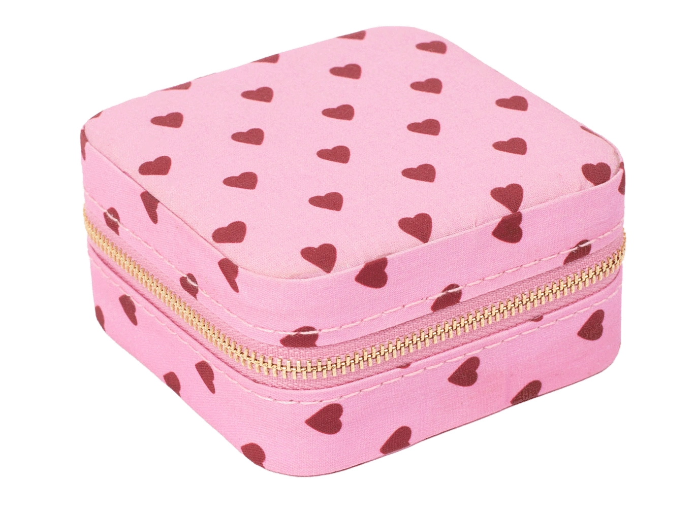 Pinke Schmuckschachtel mit Herzen; Zum Produkt gehen