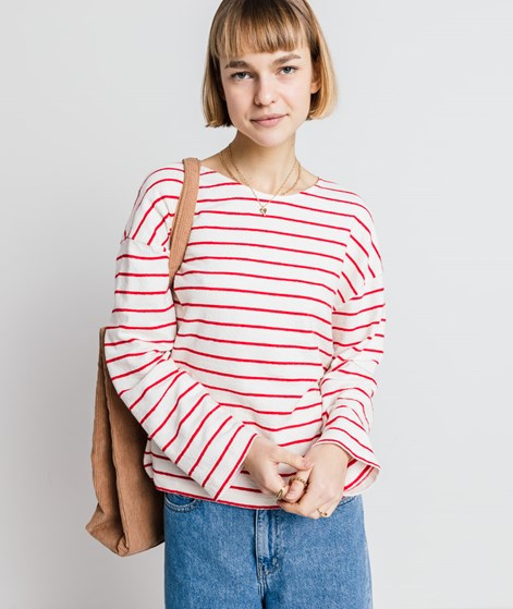 KAUF DICH GLÜCKLICH Longsleeve Weiß und Rot gestreift