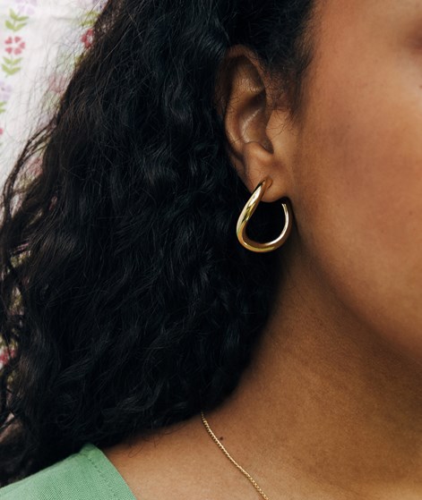 KAUF DICH GLÜCKLICH Offener Schwung Ohrringe Gold