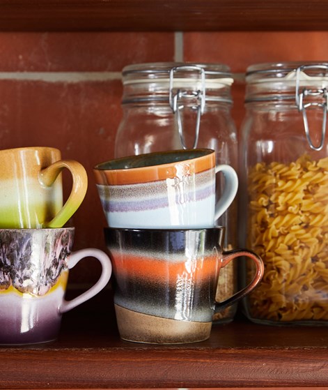 HKLIVING 70s Ceramics: Cappuccino Tasse Ash mehrfarbig