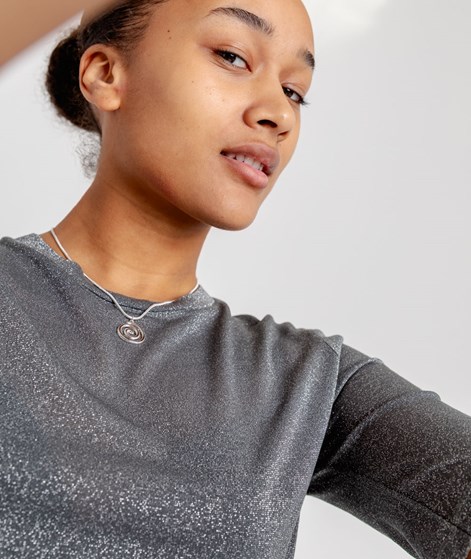 KAUF DICH GLÜCKLICH T-Shirt Lurex Silber