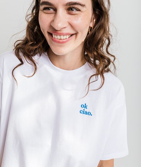 KAUF DICH GLÜCKLICH T-Shirt Ok Ciao Weiß aus Bio-Baumwolle