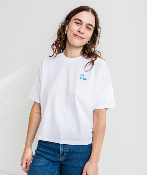 KAUF DICH GLÜCKLICH T-Shirt Ok Ciao Weiß aus Bio-Baumwolle