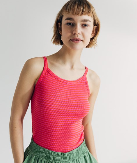 KAUF DICH GLÜCKLICH Top Pink und Orange gestreift