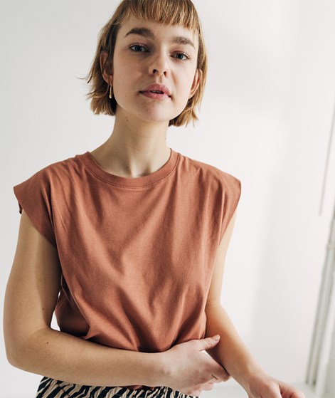 KAUF DICH GLÜCKLICH T-Shirt mit Fledermausärmeln Braun aus Bio-Baumwolle