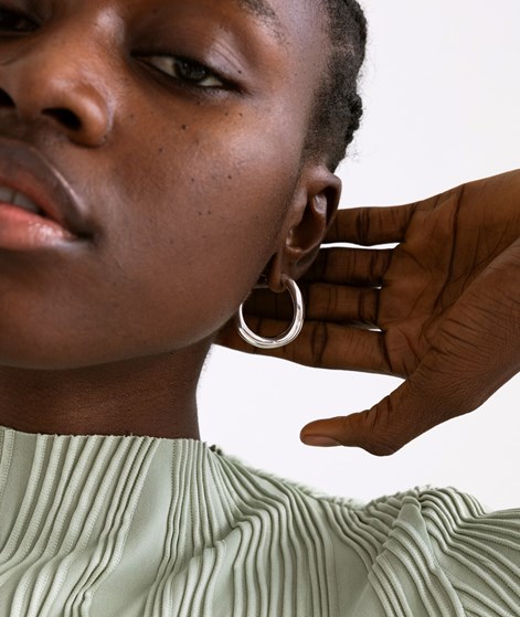 KAUF DICH GLÜCKLICH Gebogene Ohrringe Silber