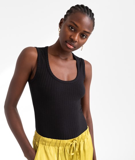 KAUF DICH GLÜCKLICH Rippstrick-Top Schwarz aus Viskose (LENZING&trade; ECOVERO&trade;)