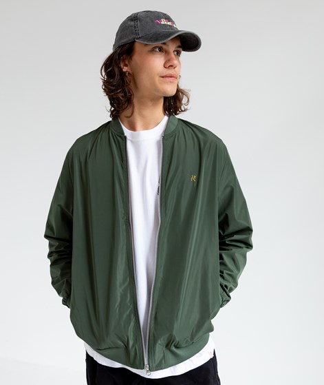 NOWADAYS Nylon Bomber Jacke Dunkelgrün