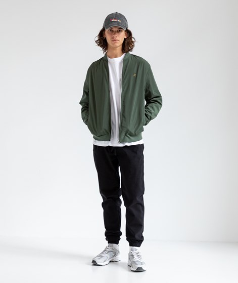 NOWADAYS Nylon Bomber Jacke Dunkelgrün