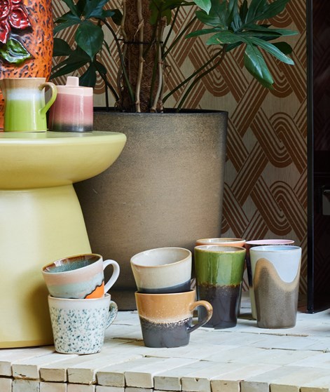 HKLIVING 70s Ceramics: Cappuccino Tasse mehrfarbig