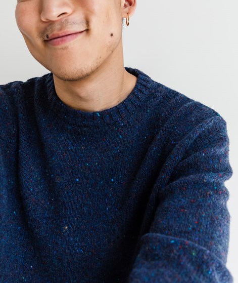 KAUF DICH GLÜCKLICH Pullover Dunkelblau aus recycelter Wolle