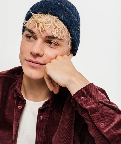 KAUF DICH GLÜCKLICH Mütze Dunkelblau gemustert