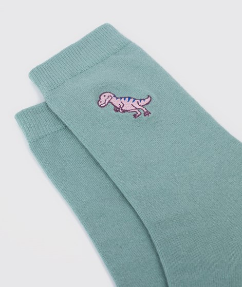 KAUF DICH GLÜCKLICH Socke T-Rex Hellblau aus Bio-Baumwolle