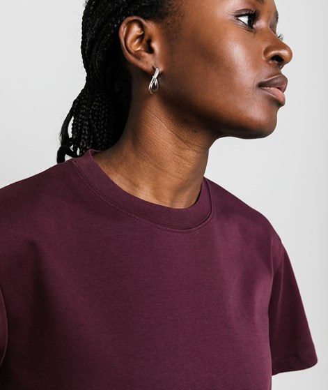 DARIADÉH Basic Heavyweight T-Shirt Bordeauxrot