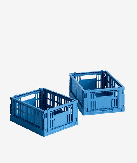 HAY Colour Crate Mini 2er-Set Korb Blau