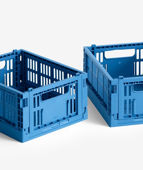HAY Colour Crate Mini 2er-Set Korb Blau