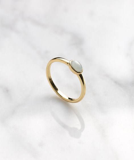 KAUF DICH GLÜCKLICH Ovaler Stein Ring Gold