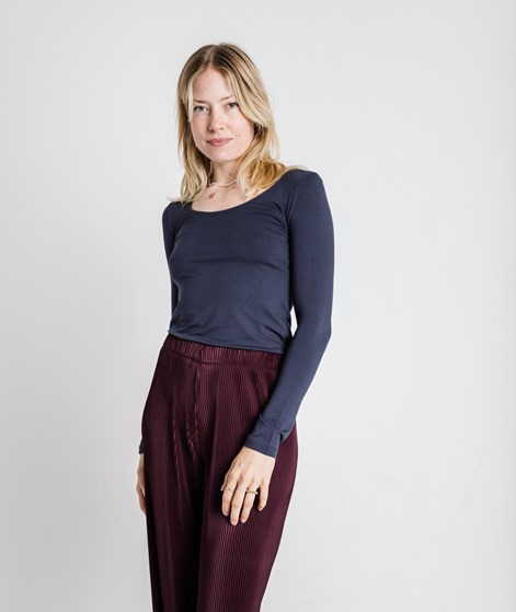 KAUF DICH GLÜCKLICH Longsleeve Dunkelblau aus Viskose (LENZING&trade; ECOVERO&trade;)
