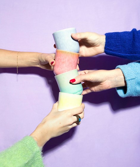 KAUF DICH GLÜCKLICH Becher 4er-Set mehrfarbig