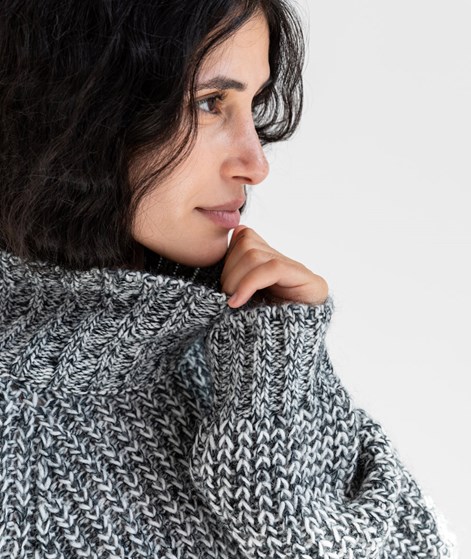 KAUF DICH GLÜCKLICH Pullover Schwarz und Weiß meliert