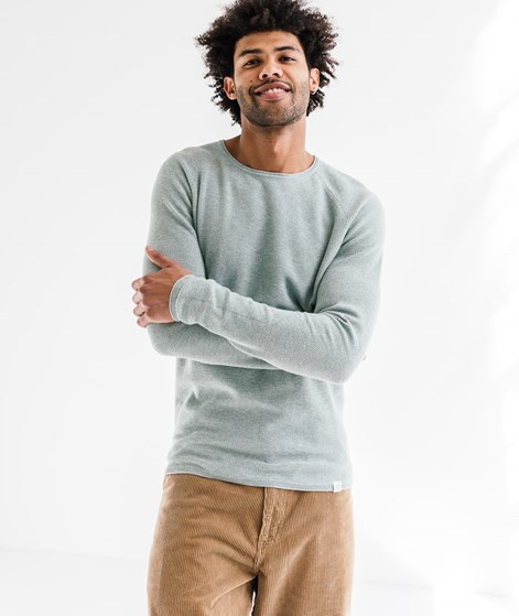 NOWADAYS Honeycomb Crew Neck Pullover Hellgrün