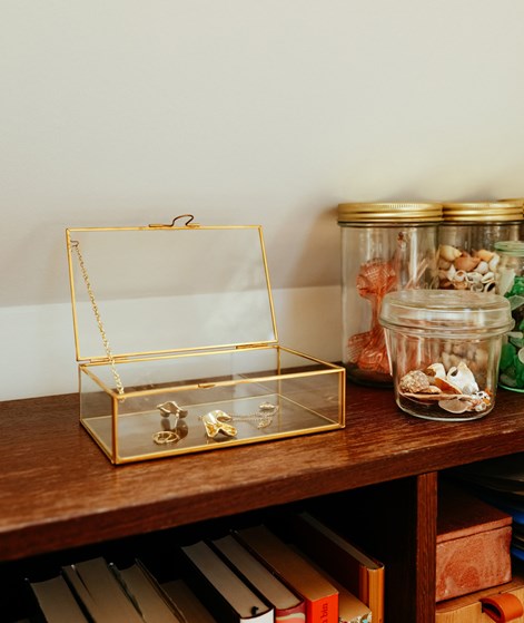 YUKU Glass Box Gold (18x11x5cm)