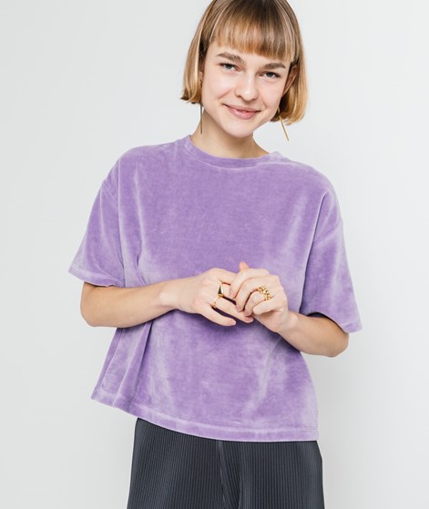 KAUF DICH GLÜCKLICH Samt-T-Shirt Lavendel
