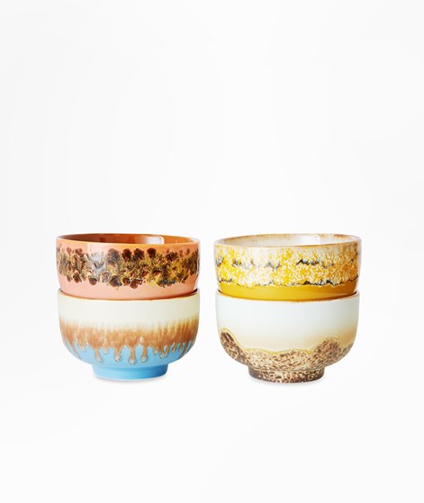 HKLIVING 70s Ceramics: Noodle (4er-Set) mehrfarbig