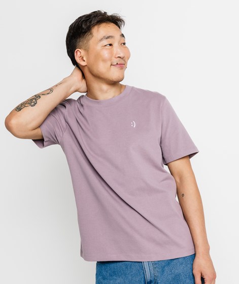 KAUF DICH GLÜCKLICH T-Shirt Smiley Lila aus Bio-Baumwolle