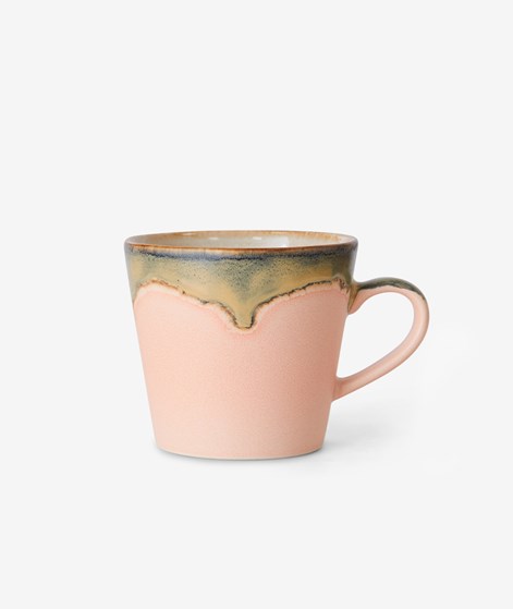 HKLIVING 70s Ceramics: Cappuccino Tasse Blossom mehrfarbig