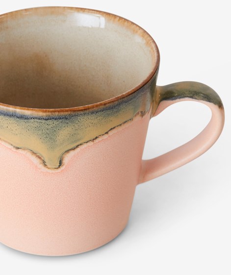 HKLIVING 70s Ceramics: Cappuccino Tasse Blossom mehrfarbig