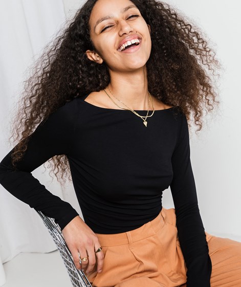 KAUF DICH GLÜCKLICH Longsleeve Schwarz aus Viskose (LENZING&trade; ECOVERO&trade;)