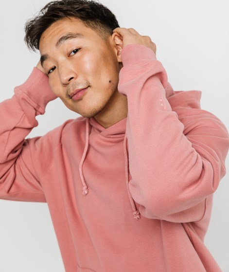 KAUF DICH GLÜCKLICH Hoodie Lachsfarben aus Bio-Baumwolle