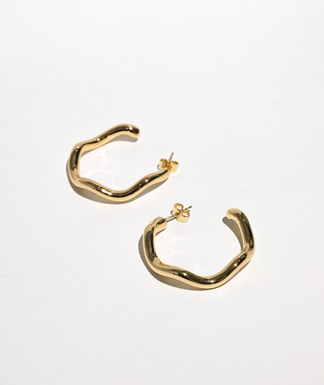 KAUF DICH GLÜCKLICH Gewellte Creolen Ohrringe Gold