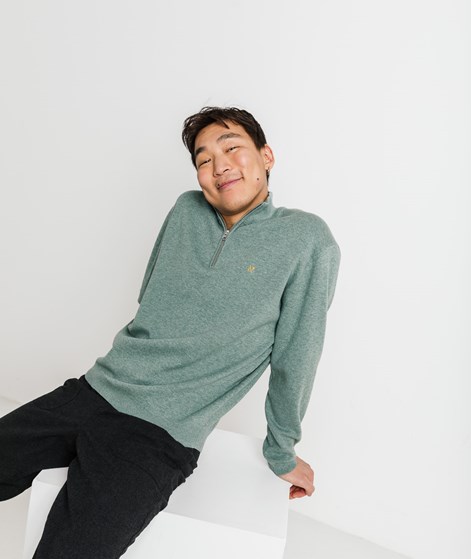 NOWADAYS Quarter Zip Pullover Grün