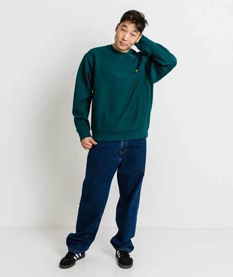 CARHARTT WIP American Script Sweater Petrolgrün