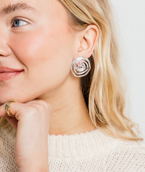 EBBA Ohrringe Spirale Rose Silber