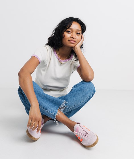 KAUF DICH GLÜCKLICH T-Shirt Creme/Rosa aus Bio-Baumwolle