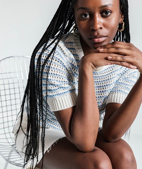 KAUF DICH GLÜCKLICH Strickshirt Hellblau