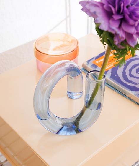 YUKU Vase Gebogen (12x12x12cm) Blau