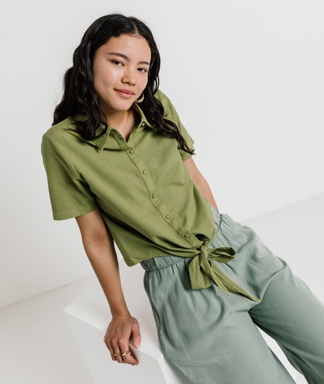 VILA VIPrisilla Knot Bluse Grün