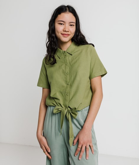 VILA VIPrisilla Knot Bluse Grün