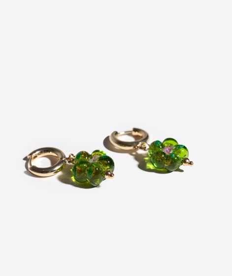 EBBA Blumenanhänger Grün Ohrringe Gold