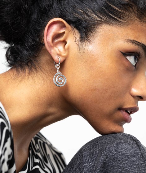 KAUF DICH GLÜCKLICH Spiralanhänger Ohrringe Silber