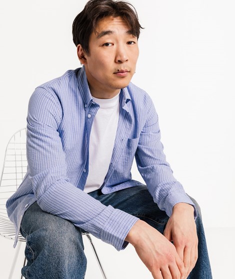 MINIMUM Colt Hemd Hellblau gestreift