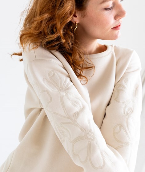 VILA VIMaldea Flower Sweater Cremeweiß